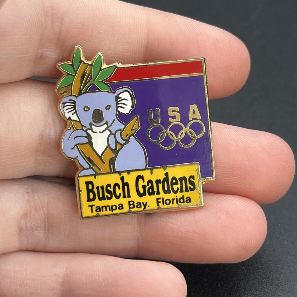 Team USA Olympics Busch Gardens Tampa Bay Florida Koala Lapel‎ Hat Pin